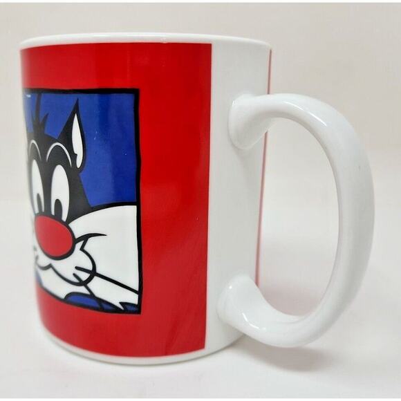 Vintage Sylvester "Sufferin' Succotash" 1991 Warner Bros Coffee Tea Mug Cup W2 - Picture 2 of 5